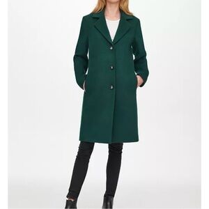 NEW DKNY Walker Coat Wool Blend Cold Weather Winter Dress Coat SZ XXL in Emerald